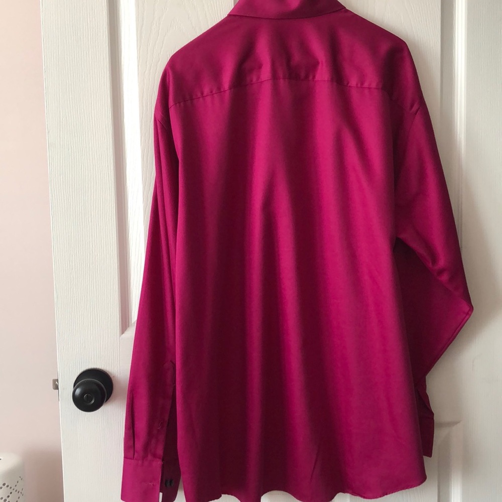 Geoffrey Beene Raspberry Button Down Shirt - Picture 5 of 7
